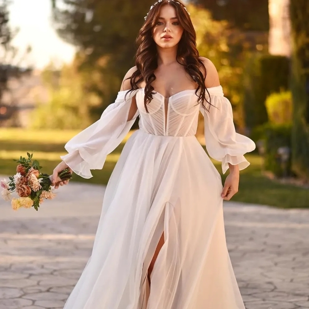 Martina Liana 1497  Sheer Corset A-Line Wedding Dress Size 12 NWOT - Picture 2 of 8